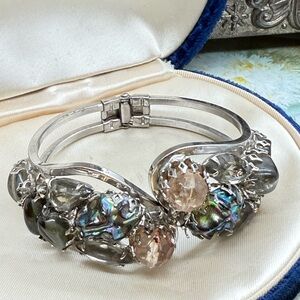 Vintage lava bead crystal bracelet